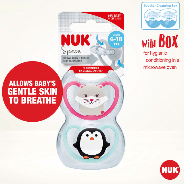 NUK Space Silicone Soother 6-18 Months Girl