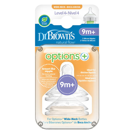 Dr Browns Options Level 4 Wide Neck Teat 2 Pack