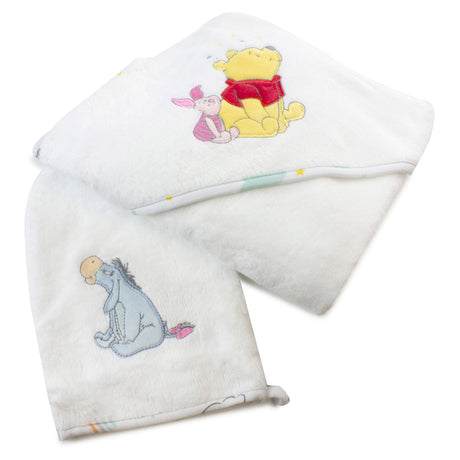 Bubba Blue Winnie The Pooh Hooded Towel & Mitt Set