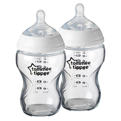 Tommee Tippee Closer to Nature Glass Bottle Medium Teat 250ml 2pk