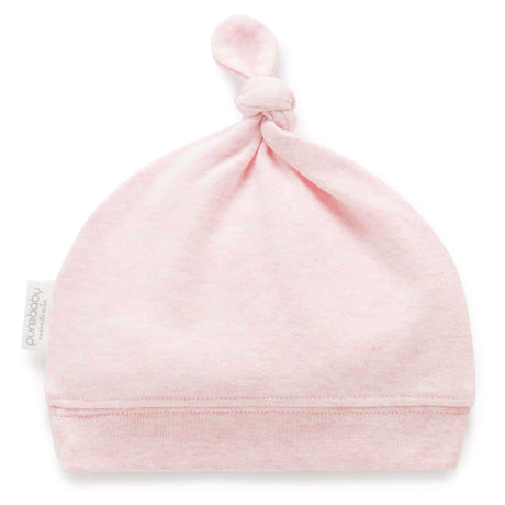 PureBaby Knot Hat - Pale Pink Melange