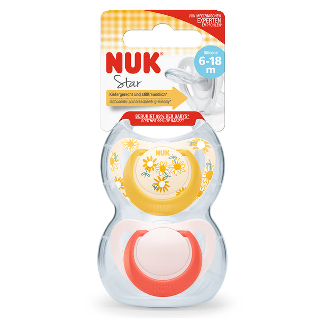 NUK Star Silicone Soother Girl