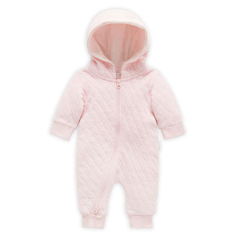 PureBaby Quilted Growsuit - Soft Pink Melange