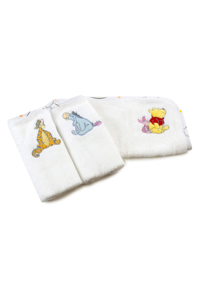 Bubba Blue Winnie The Pooh Face Washers, (Pack of 3)