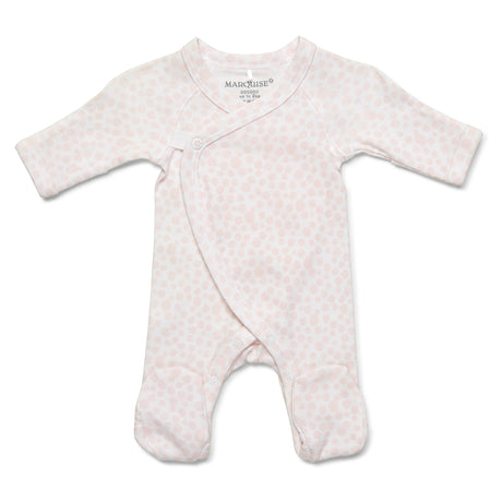 Marquise Studsuit Footed Wrap - Pink Dot