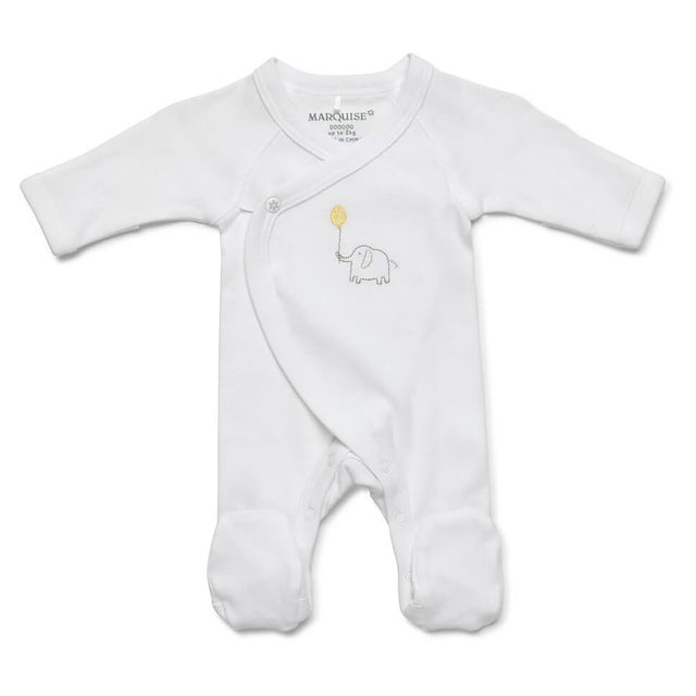 Marquise Studsuit Footed Wrap - White