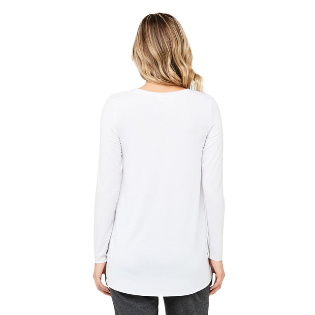 Ripe Raw Edge Nursing Top - White