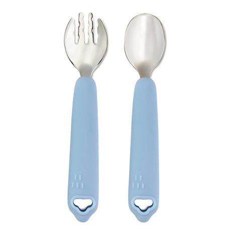 Cherub Baby Silicone & Steel Toddler Cutlery Set