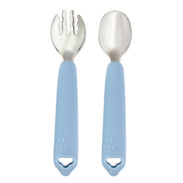 Cherub Baby Silicone & Steel Toddler Cutlery Set