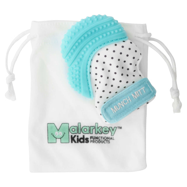 Malarkey Munch Mitt Teething Mitten - Aqua Blue