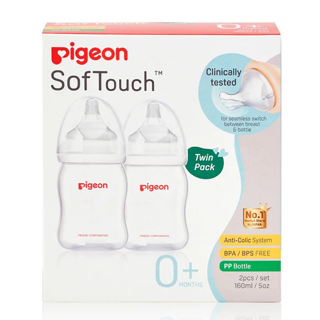 Pigeon SofTouch Bottle PP Twin Pack 160ml