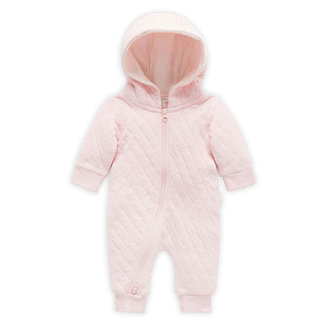 PureBaby Quilted Growsuit - Soft Pink Melange