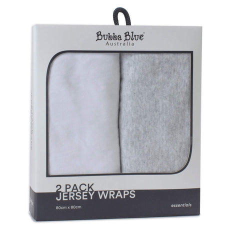 Bubba Blue Everyday Essentials 2PK Jersey Wraps White & Grey