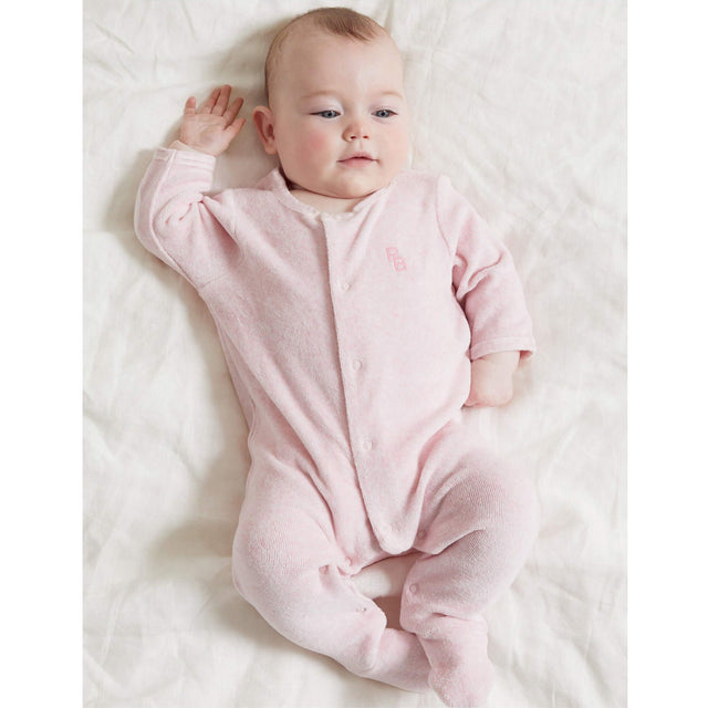 PureBaby Velour Growsuit - Soft Pink Melange