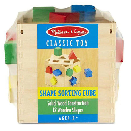 Melissa & Doug Wooden Shape Sorting Cube Educational Toy