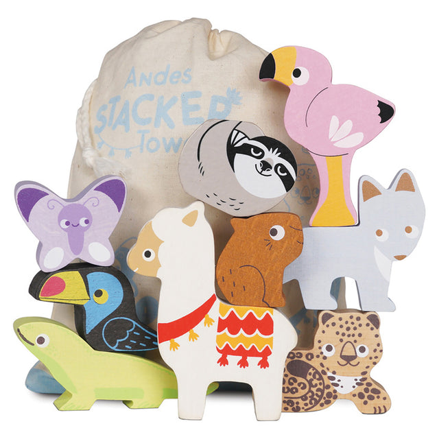 Petilou Andes Stacking Animals & Bag