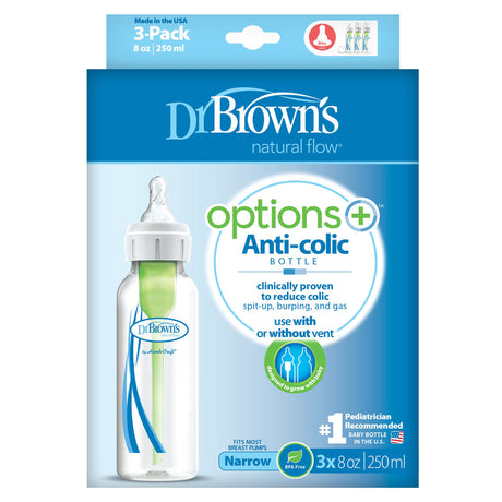 Dr Browns Options Natural Flow 250ml Narrow Neck Feeding Bottle 3 Pack