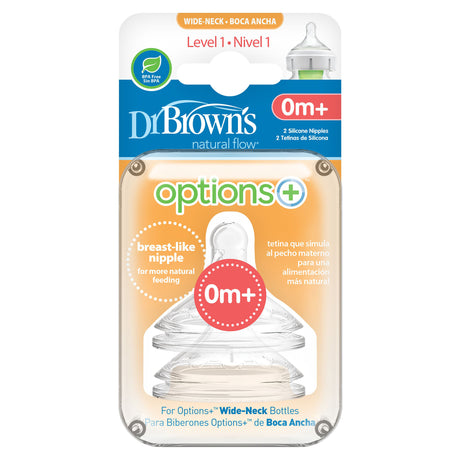 Dr Browns Options Level 1 Wide Neck Teat 2 Pack