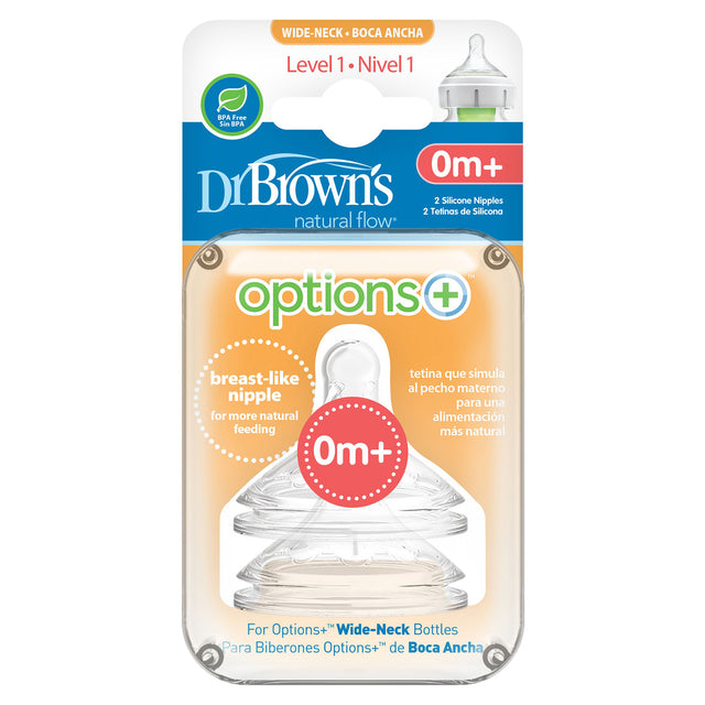 Dr Browns Options Level 1 Wide Neck Teat 2 Pack