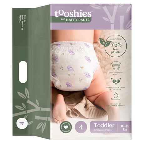 tooshies ECO Nappy Pants - Size 4 Toddler - 32Pk