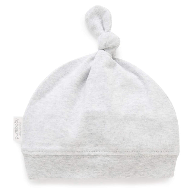 PureBaby Knot Hat - Pale Grey Melange