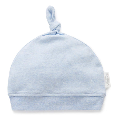 PureBaby Knot Hat - Pale Blue Melange