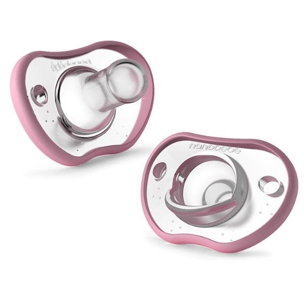 Nanobebe Flexy Pacifier Twin-Pack 3m+ Pink